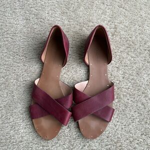 Madewell Deep Red Cross-Strap Sandals